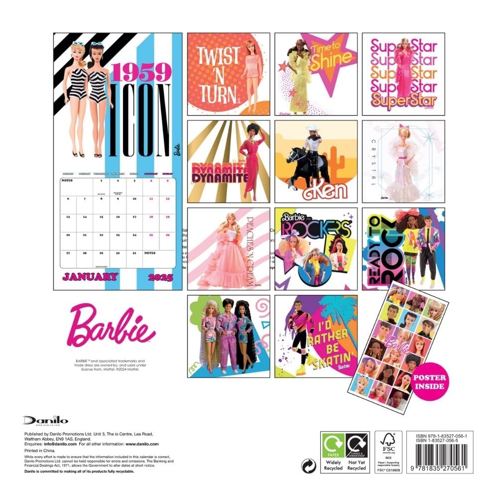 Barbie The Movie Square Calendar 2025 - Calendars & Planners at Gift Moments