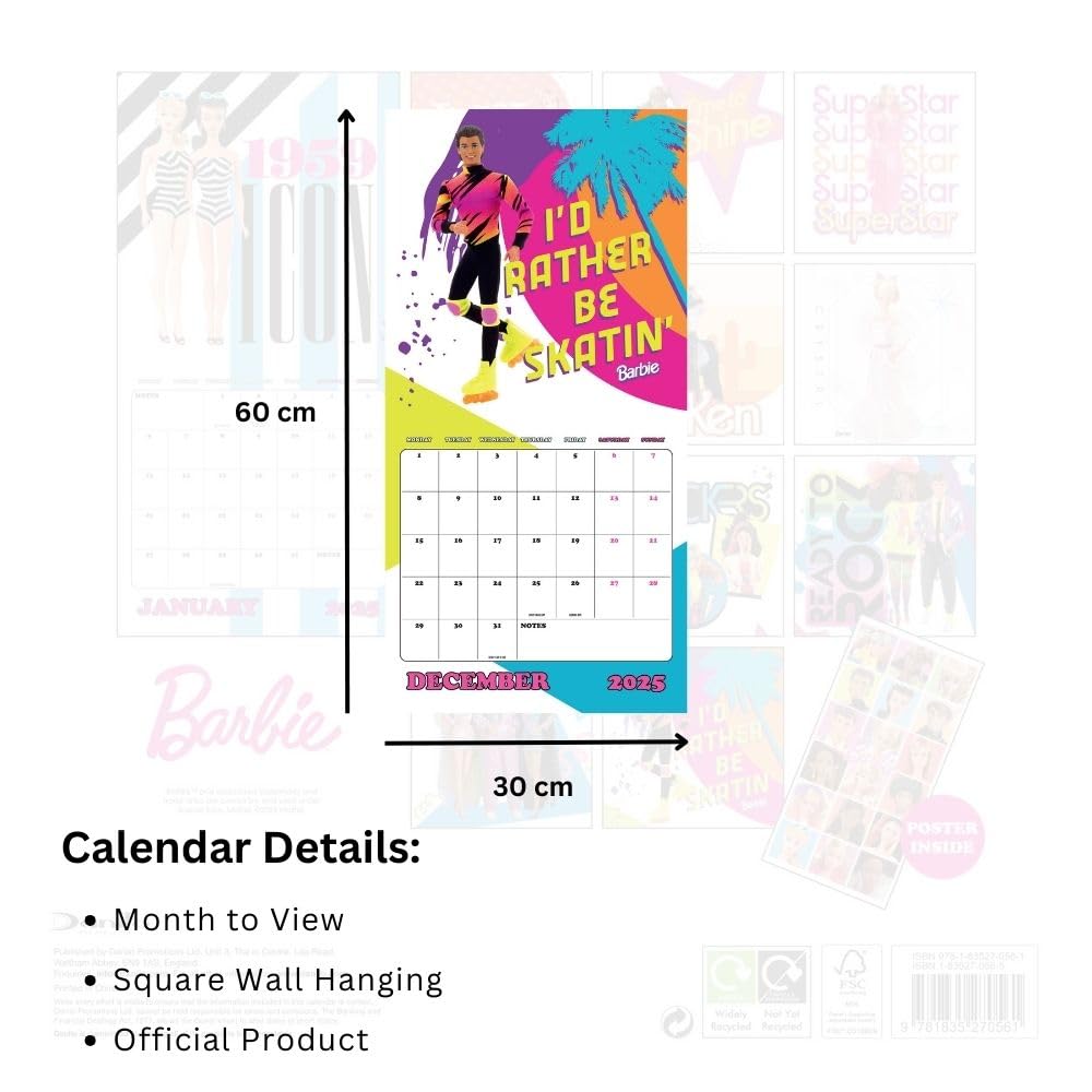 Barbie The Movie Square Calendar 2025 - Calendars & Planners at Gift Moments