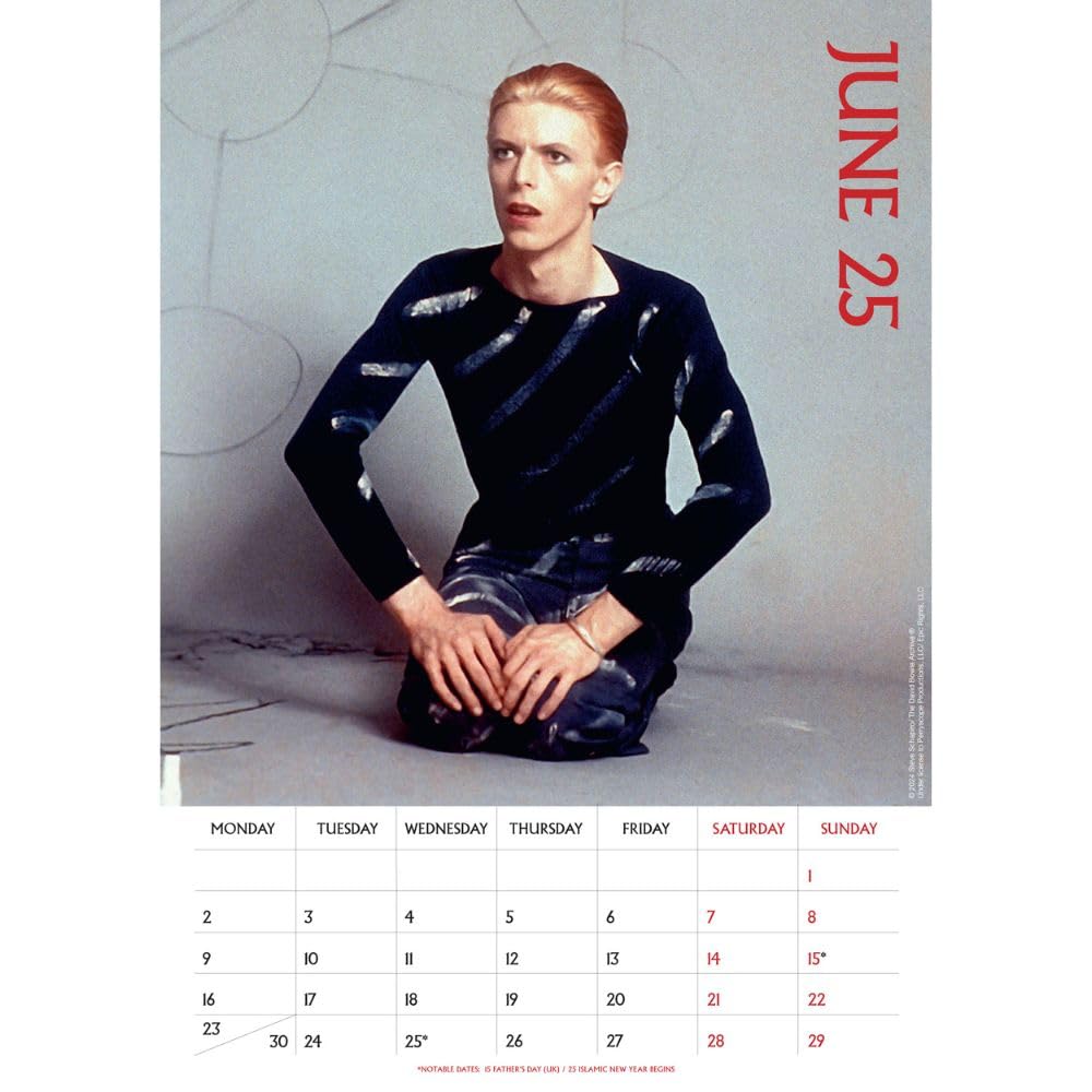 David Bowie A3 Calendar 2025 - Calendars & Planners at Gift Moments