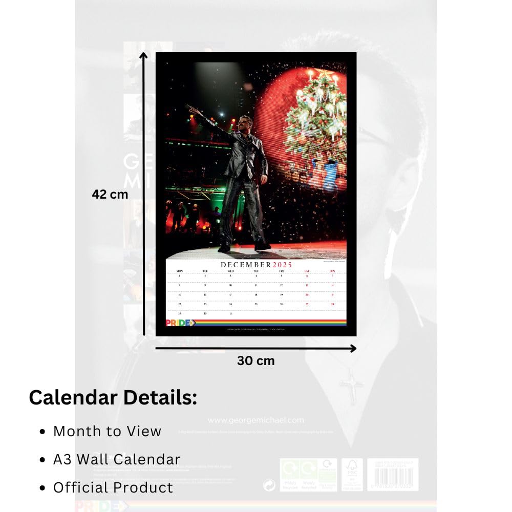 George Michael A3 Calendar 2025 - Calendars & Planners at Gift Moments