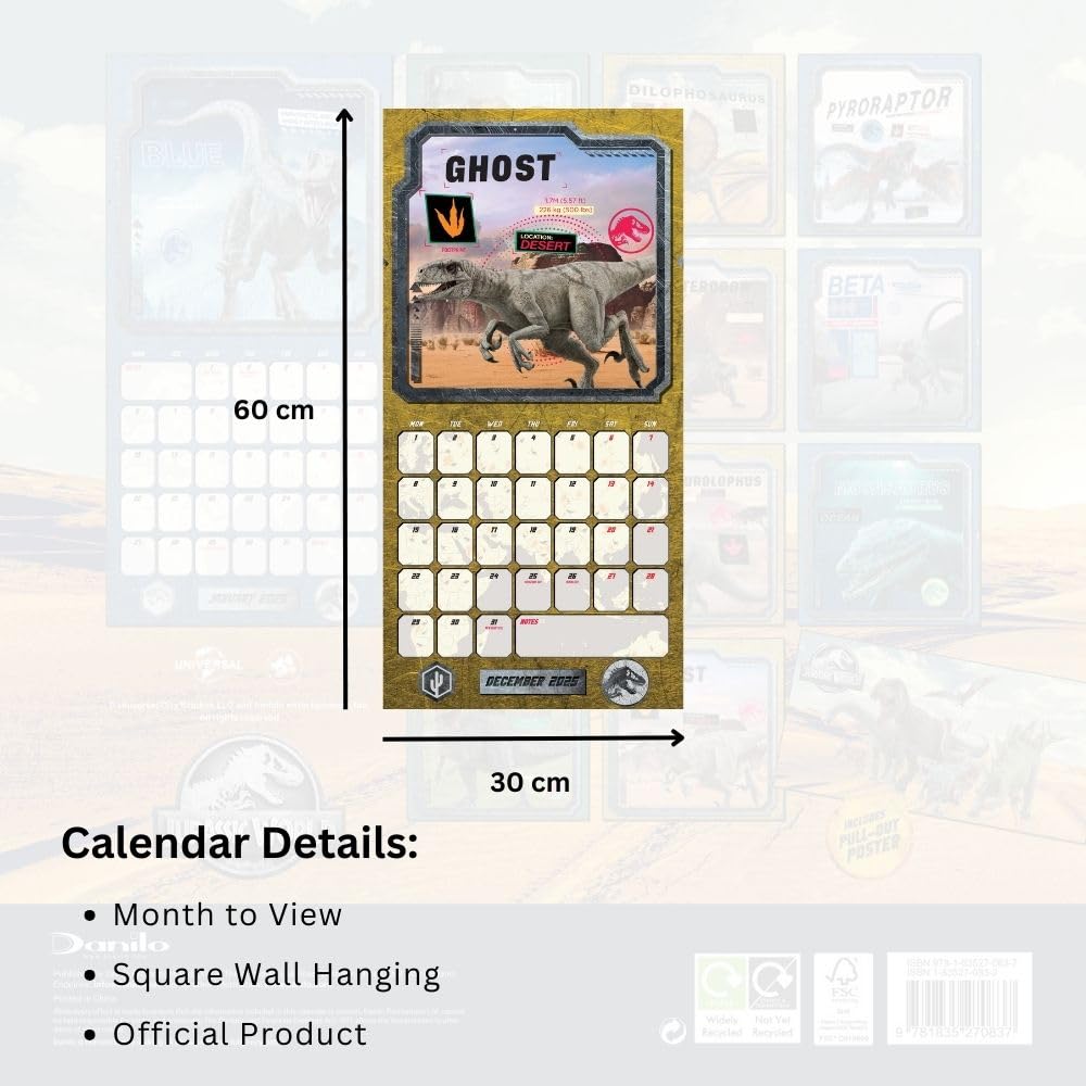 Jurassic World Square Calendar 2025 - Calendars & Planners at Gift Moments