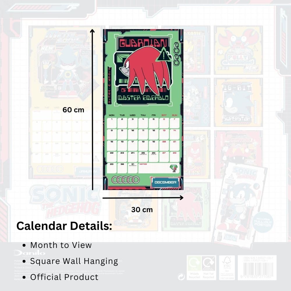 Sonic The Hedgehog 2025 Square Calendar: 5 - Calendars & Planners By Sonic The Hedgehog