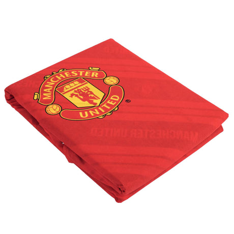 Manchester United FC Core Stripe Single Duvet Set - Bedroom at Gift Moments