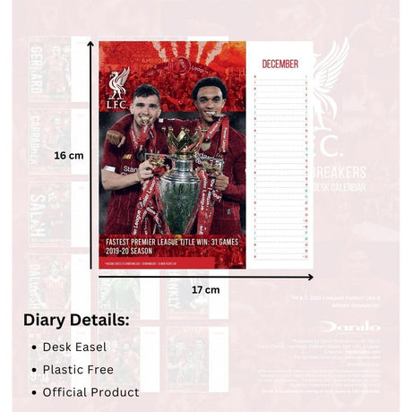 Liverpool FC Desktop Calendar 2025 - Record Breakers Special Edition - Calendars & Planners at Gift Moments