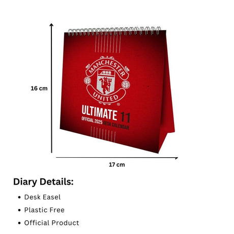 Manchester United FC Desktop Calendar 2025 - Ultimate 11 Special Edition - Calendars at Gift Moments