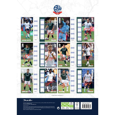 Bolton Wanderers FC A3 Calendar 2025 - Calendars & Planners at Gift Moments