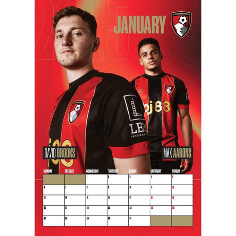 Bournemouth AFC A3 Calendar 2025 - Calendars & Planners at Gift Moments