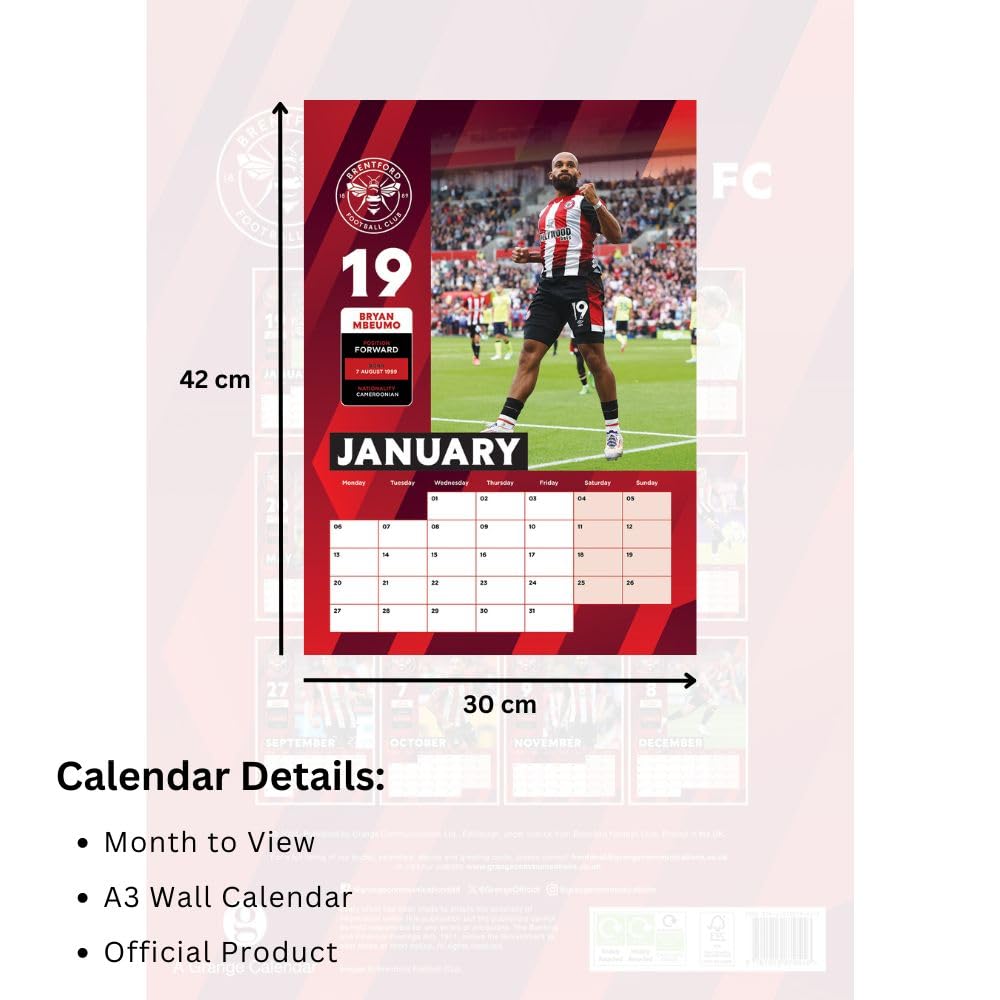 Brentford FC A3 Calendar 2025 - Calendars & Planners at Gift Moments