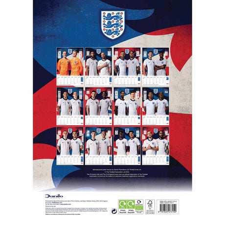 England FA A3 Calendar 2025 - Calendars & Planners at Gift Moments