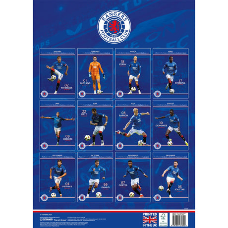 Rangers FC A3 Calendar 2025 - Calendars & Planners at Gift Moments