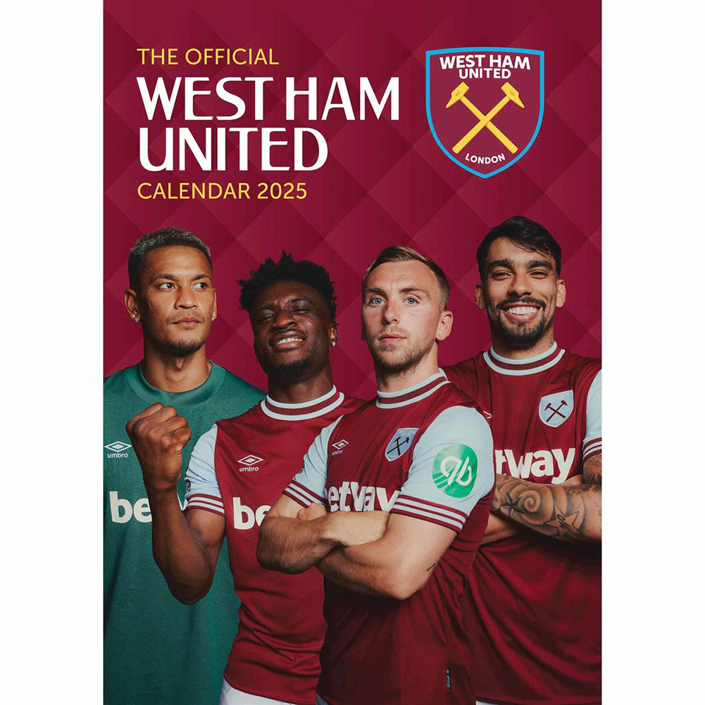 West Ham United FC A3 Calendar 2025 Default Title - Calendars & Planners at Gift Moments