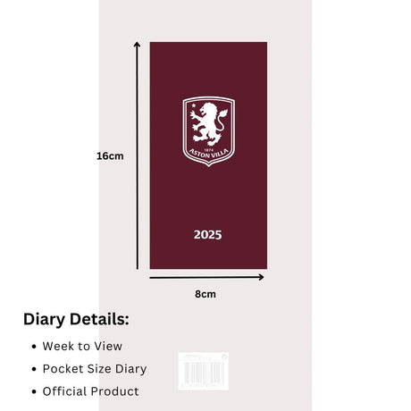 Aston Villa FC Slim Diary 2025 - Diaries at Gift Moments