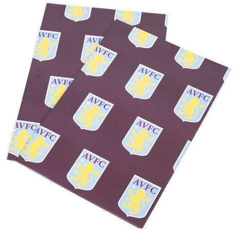 Aston Villa FC Text Gift Wrap - Gift Wrap & Bags at Gift Moments