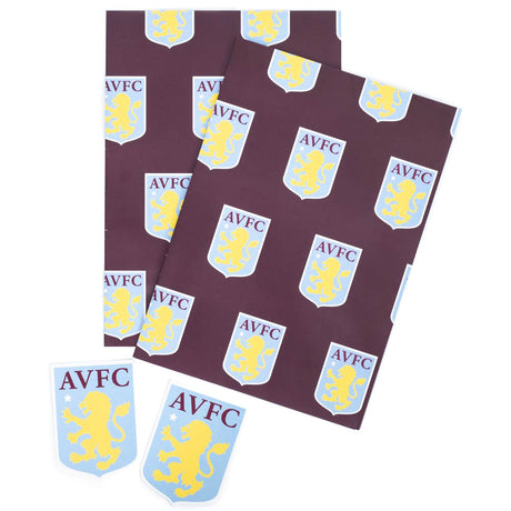 Aston Villa FC Text Gift Wrap - Gift Wrap & Bags at Gift Moments