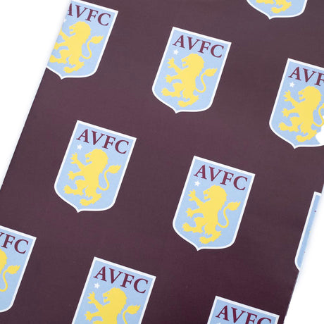 Aston Villa FC Text Gift Wrap - Gift Wrap & Bags at Gift Moments