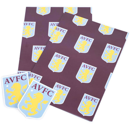 Aston Villa FC Text Gift Wrap Default Title - Gift Wrap & Bags at Gift Moments