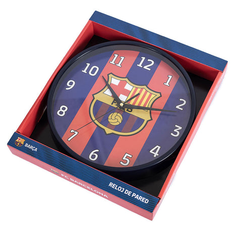 FC Barcelona Wall Clock - Classic Red and Blue Striped Design - Clocks at Gift Moments