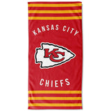 Kansas City Chiefs Stripe Velour Towel: 1 - Towels By American Sports