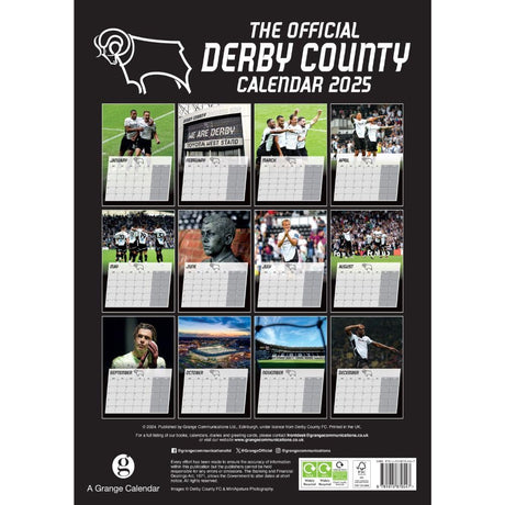 Derby County FC A3 Calendar 2025 - Official Licensed Merchandise - Calendars & Planners at Gift Moments