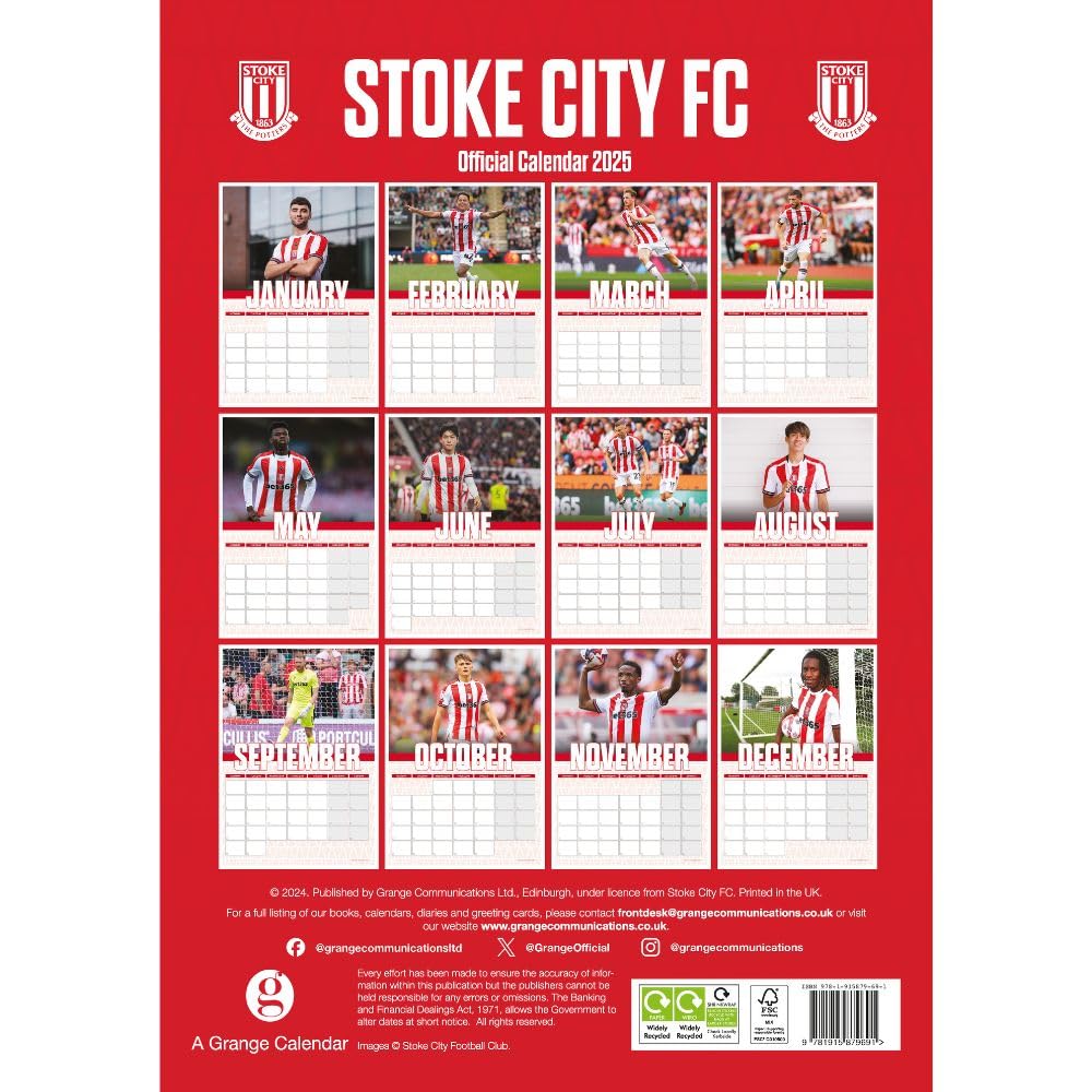 Stoke City FC 2025 A3 Wall Calendar: 3 - Calendars & Planners By Stoke City