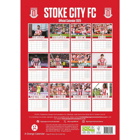 Stoke City FC A3 Wall Calendar 2025 - Calendars & Planners at Gift Moments