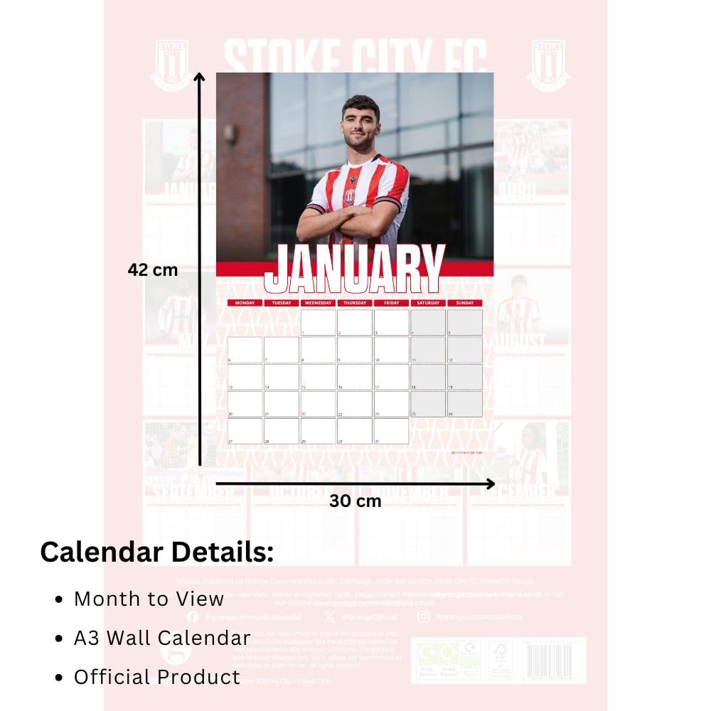 Stoke City FC 2025 A3 Wall Calendar: 4 - Calendars & Planners By Stoke City