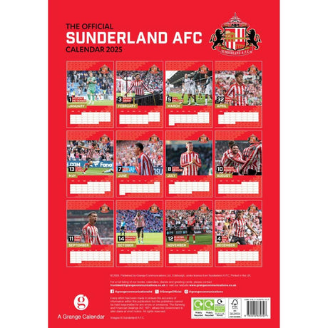 Sunderland AFC A3 Calendar 2025 - Calendars & Planners at Gift Moments