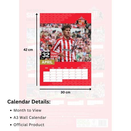 Sunderland AFC A3 Calendar 2025 - Calendars & Planners at Gift Moments