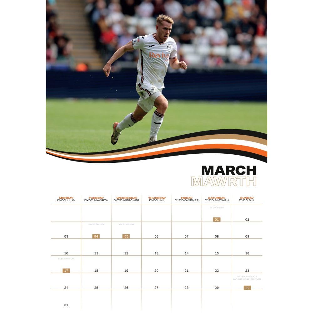 Swansea City AFC A3 Calendar 2025 - Calendars & Planners at Gift Moments