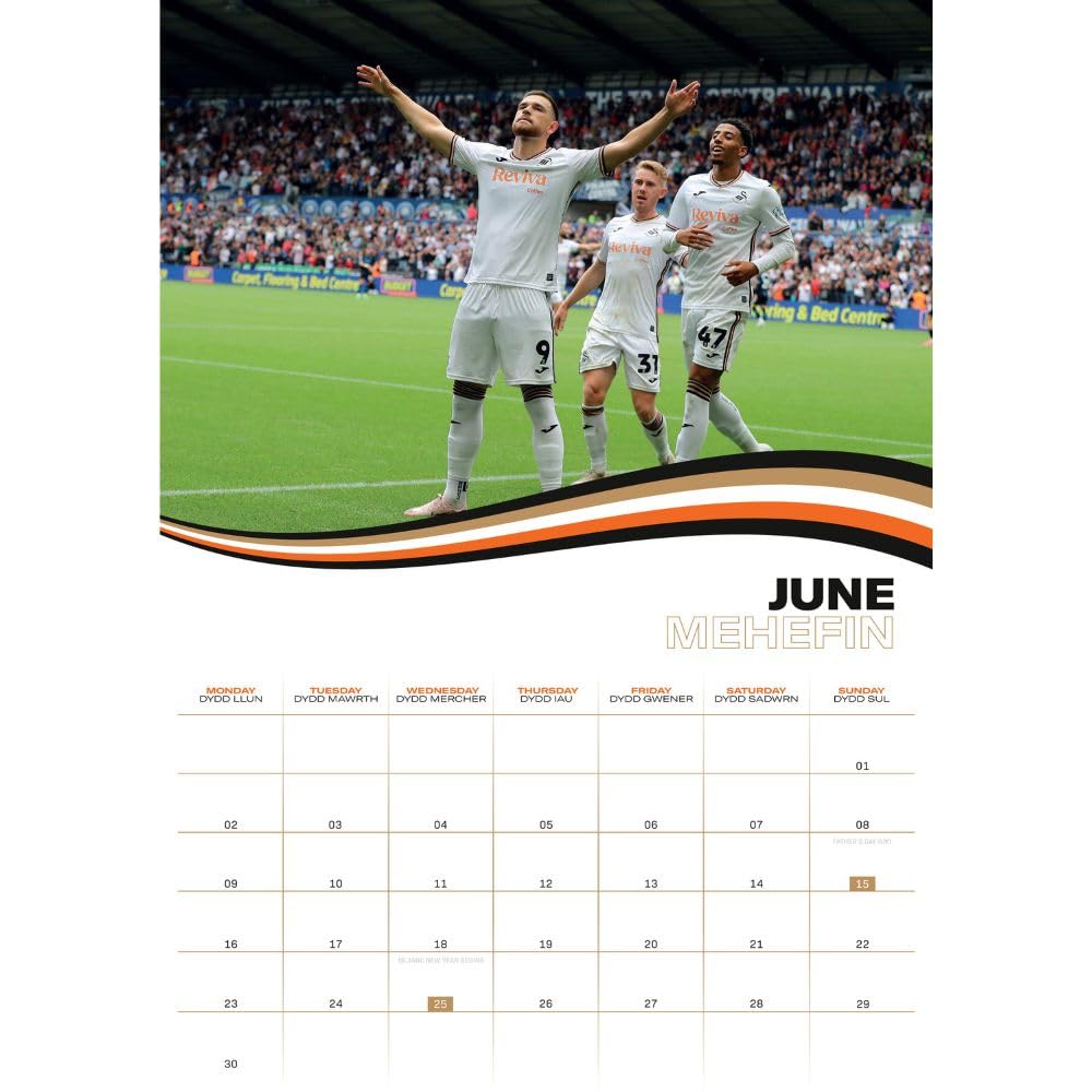 Swansea City AFC A3 Calendar 2025 - Calendars & Planners at Gift Moments