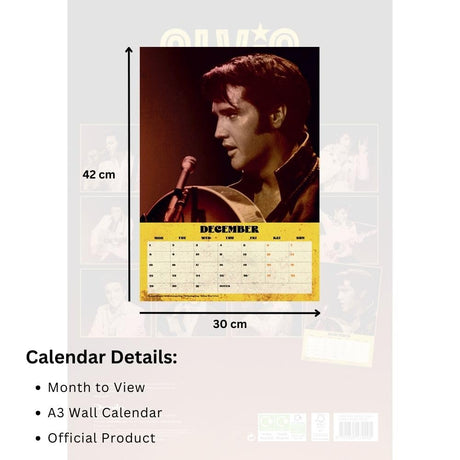 Elvis Presley A3 Calendar 2025 - Calendars & Planners at Gift Moments