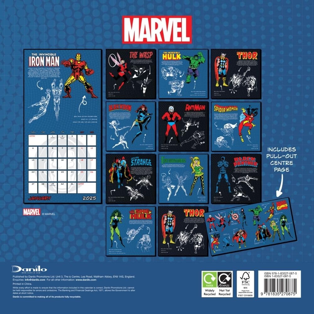 Marvel Comics 2025 Square Wall Calendar: 4 - Calendars & Planners By Marvel