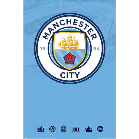 Manchester City FC Crest Poster 162 Default Title - Posters at Gift Moments