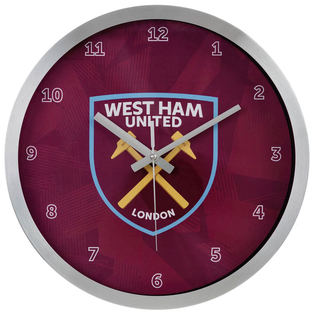 West Ham United FC Geo Metal Wall Clock Default Title - Clocks at Gift Moments