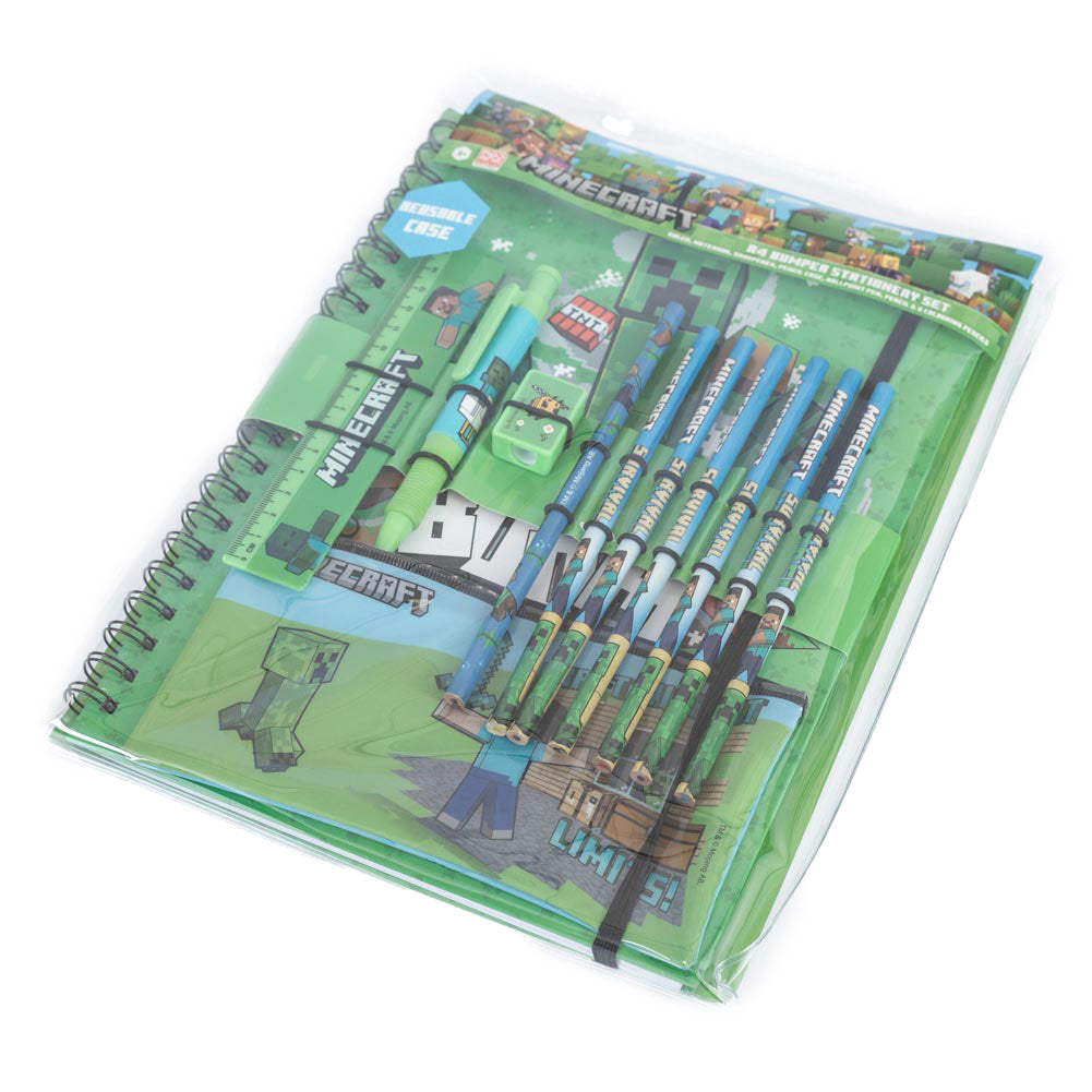 Minecraft Bumper Stationery Set - Pencil Cases & Sets at Gift Moments