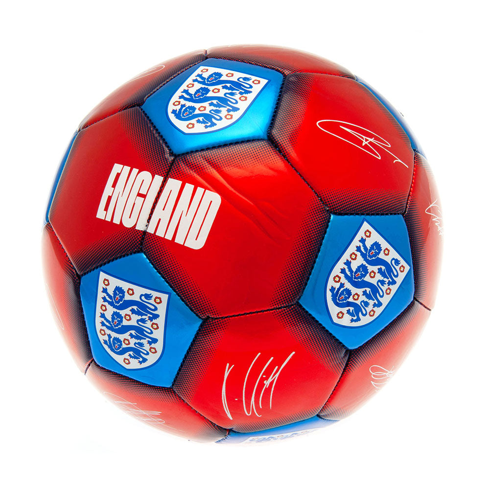 England FA Signature Skill Ball - Striking Red and Blue Metallic Finish - Balls at Gift Moments