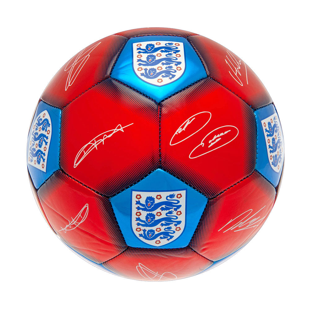 England FA Signature Skill Ball - Striking Red and Blue Metallic Finish - Balls at Gift Moments