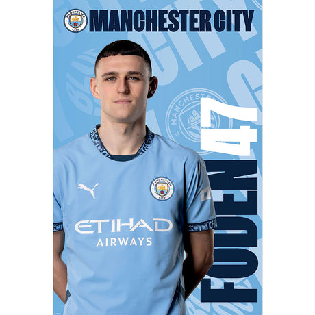 Manchester City FC Foden Poster 180 - Phil Foden Star Artwork Default Title - Posters at Gift Moments