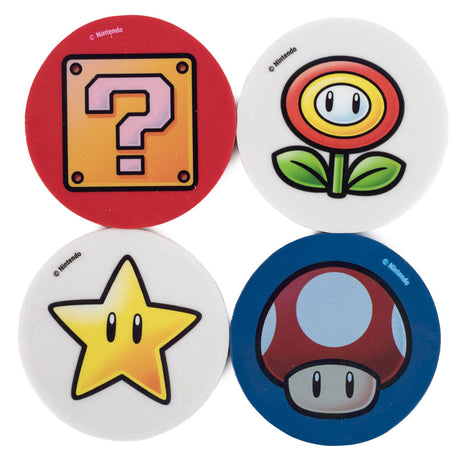 Super Mario 4pk Eraser Set - Stationery at Gift Moments