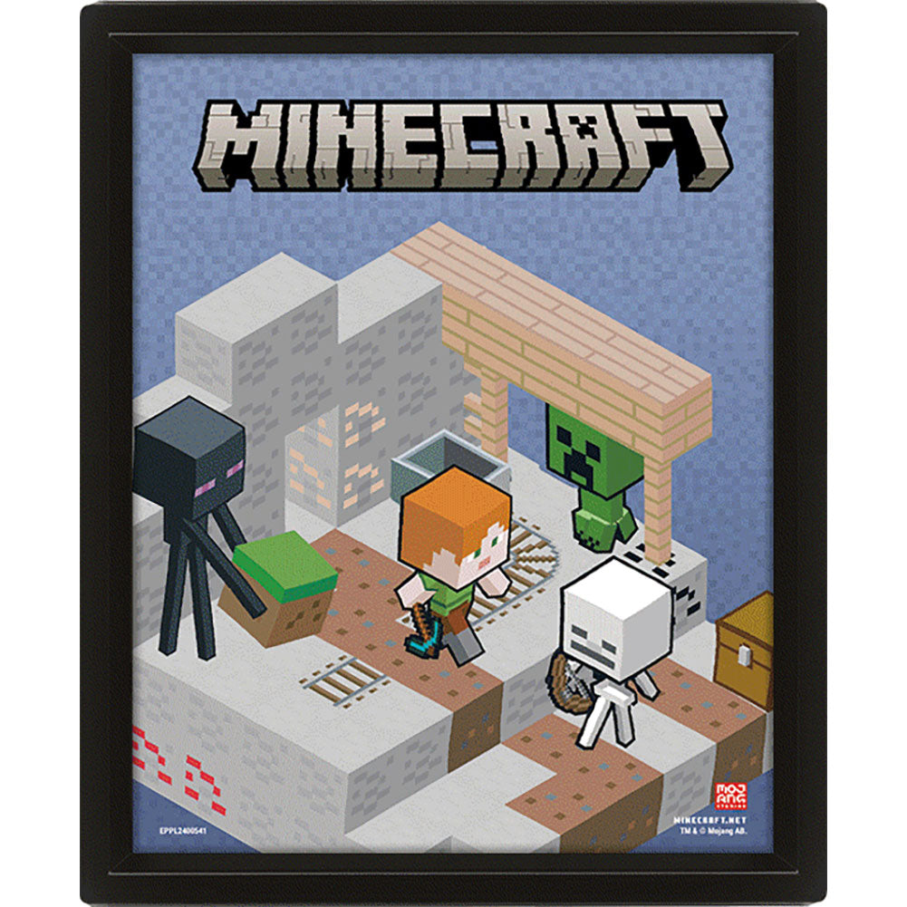 Minecraft 3D Lenticular Framed Picture: 2 - Framed Prints By Minecraft