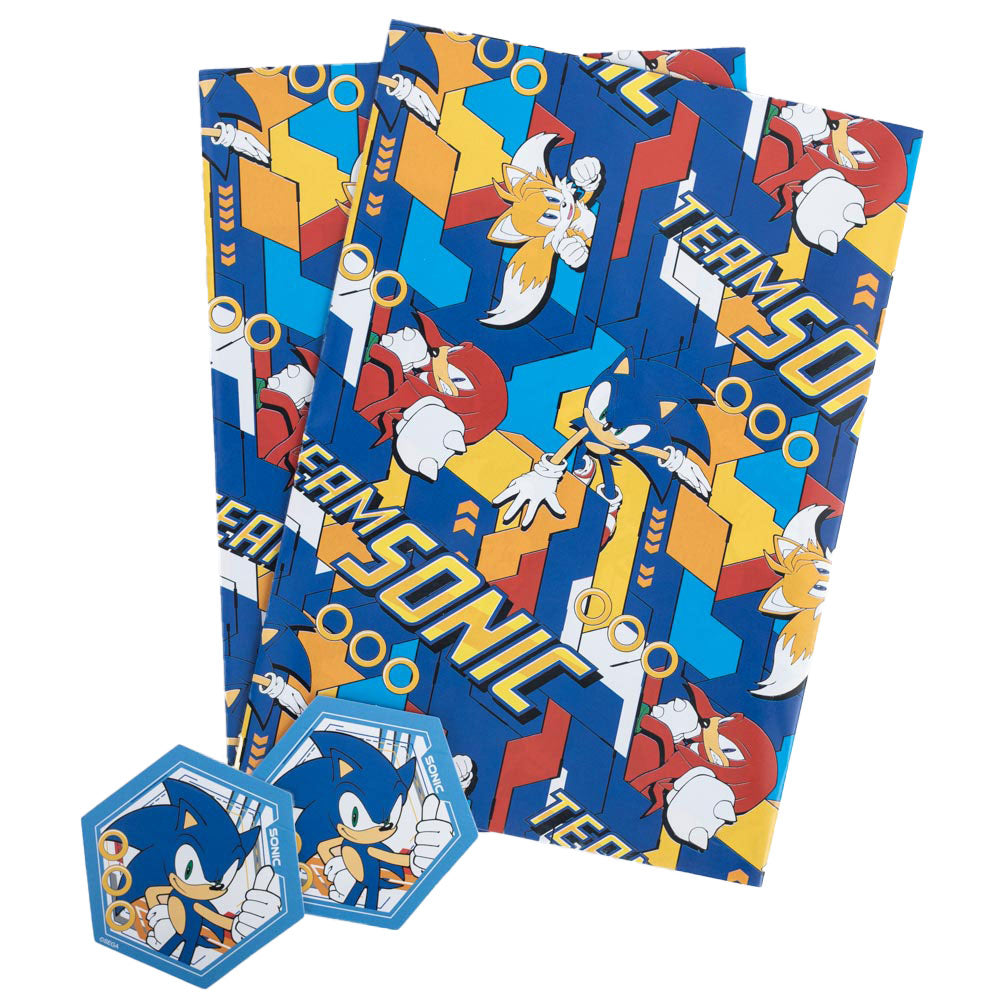 Sonic The Hedgehog Gift Wrap Set Default Title - Gift Wrap & Bags at Gift Moments