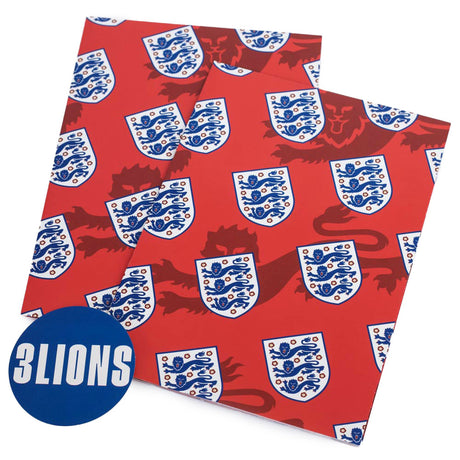 England FA Crest Gift Wrap Default Title - Gift Wrap & Bags at Gift Moments