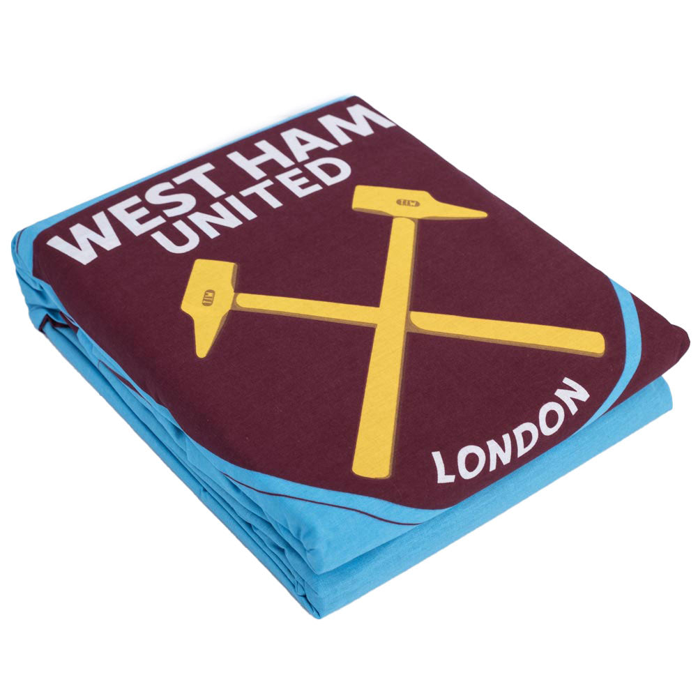 West Ham United FC Colour Split King Duvet Set - Bedroom at Gift Moments