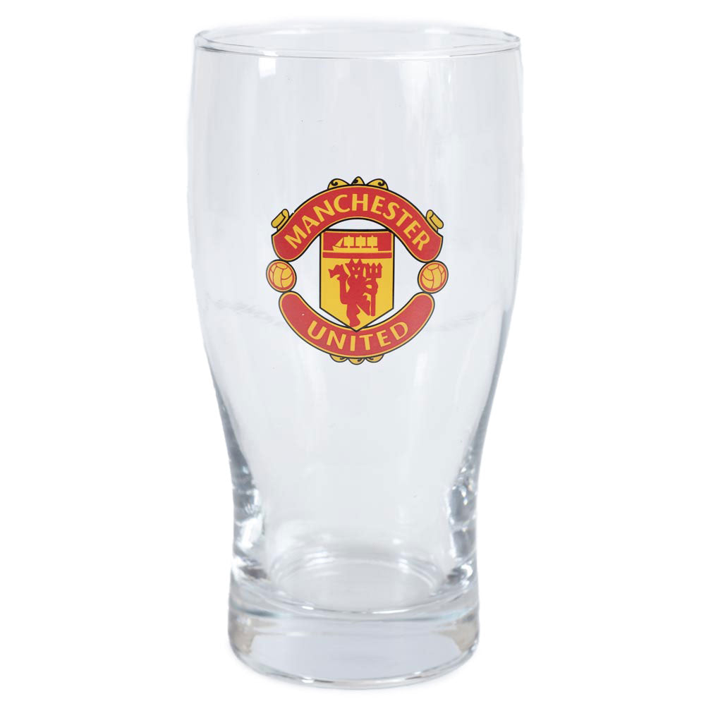 Manchester United FC Tulip Pint Glass Default Title - Beer Glasses at Gift Moments