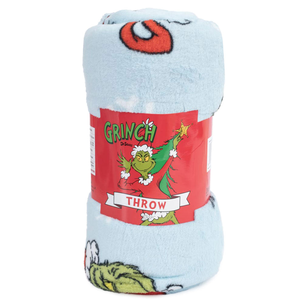 The Grinch Fleece Blanket - Sky Blue Luxury Throw Default Title - Blankets at Gift Moments