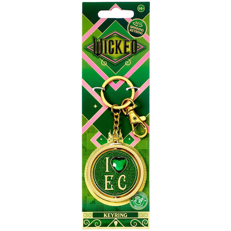 Wicked I Love Emerald City Spinner Keyring - Keyrings at Gift Moments