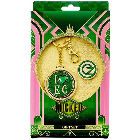 Wicked I Love Emerald City Keyring & Badge Set - Keyrings at Gift Moments