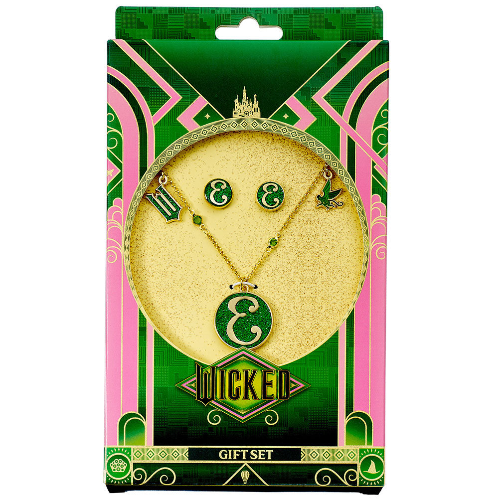 Wicked Gold Plated Elphaba Necklace & Earrings Set: 2 - Jewellery By Wicked