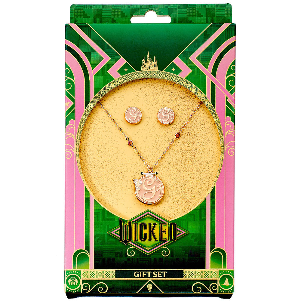 Glinda Rose Gold Necklace & Earrings Set: 2 - Jewellery By Wicked