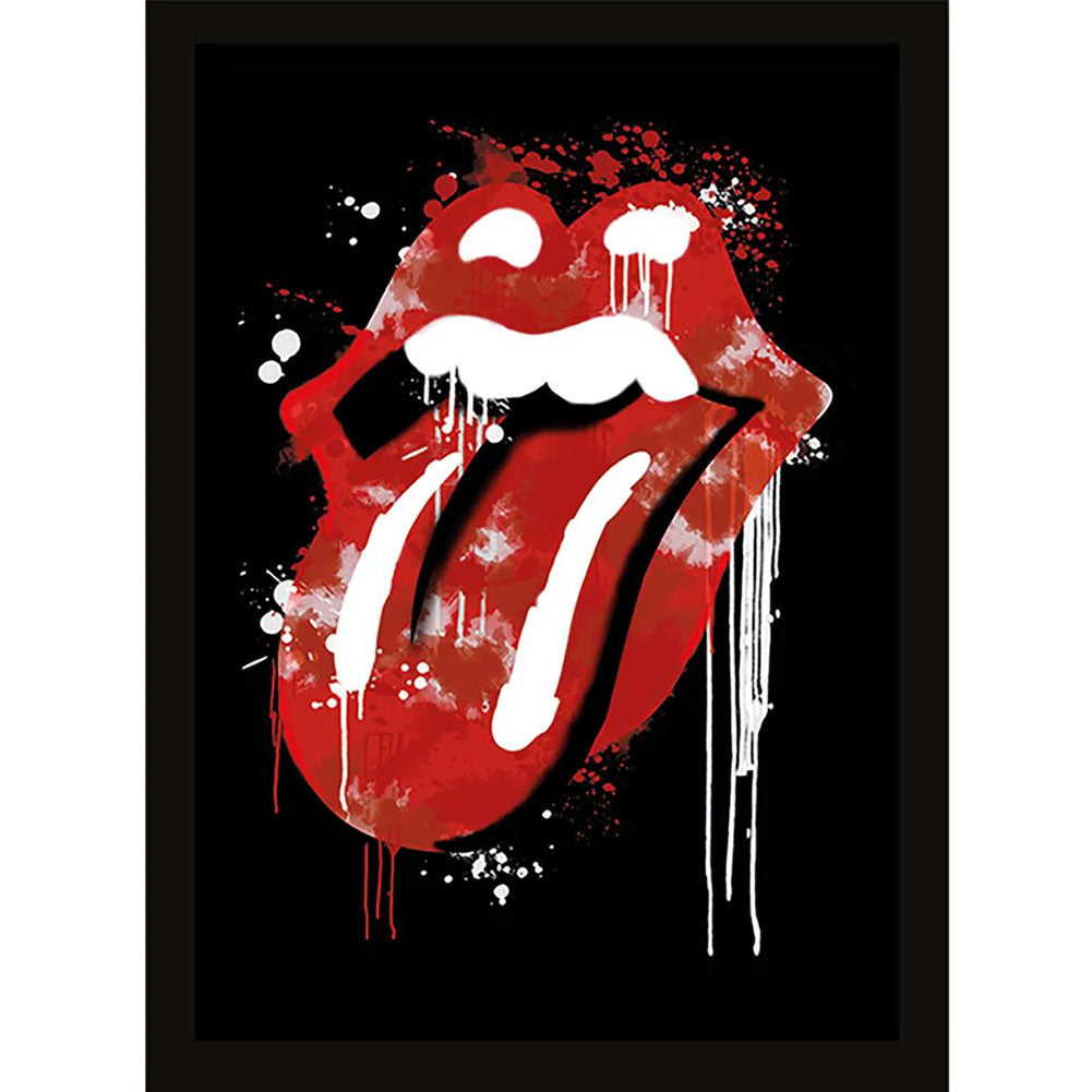 The Rolling Stones Graffiti Lips Picture Framed Print Default Title - Framed Prints at Gift Moments